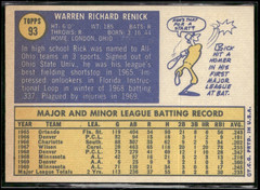 1970 Topps #93 Rick Renick Twins