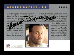 1991 Pro line Portraits certified signature Marcus Dupree autograph rare
