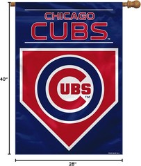 Chicago Cubs Logo MLB 2-Sided House Team Flag 28&Prime; x 40&Prime;