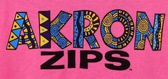 Akron Zips Shirt Unisex Large Pink Graphic Funky Logo Abstract Tee Zippy