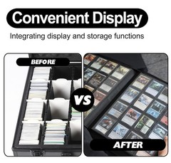 Premium Card Binder 16 Pocket – Fits 1408 Cards，4X4 Ringless Card Album with Sle
