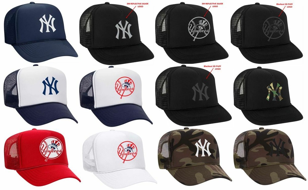 NY Baseball Foam Front Mesh Back Snap Back Trucker Hat – HTV Printed Logos