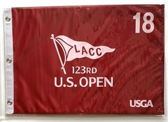 2023 US Open Flag LACC golf red silkscreen logo Los Angeles pga new