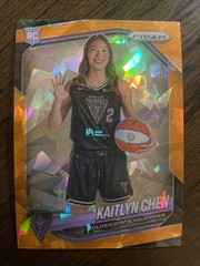 2025 Panini Prizm WNBA Orange Cracked Ice Prizm KAITLYN CHEN RC #143