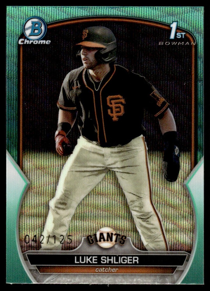 2023 1st Bowman Chrome Aqua Wave Refractor Luke Shliger RC #BDC-47 /125 San