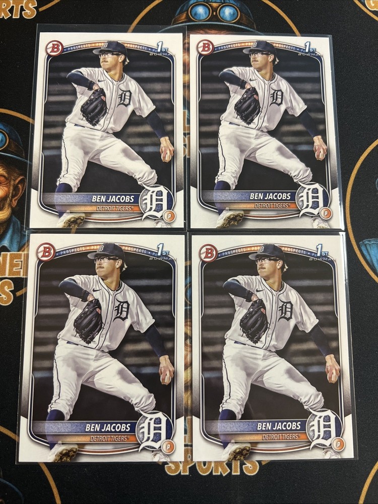 2025 Bowman Draft Ben Jacobs BD-141 4 Card Lot Tigers