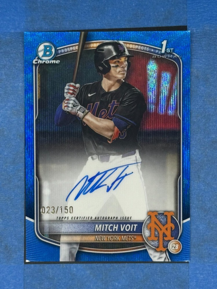 2025 Bowman Draft – Mitch Voit #CPA-MV Blue Wave /150 New York Mets Color Match