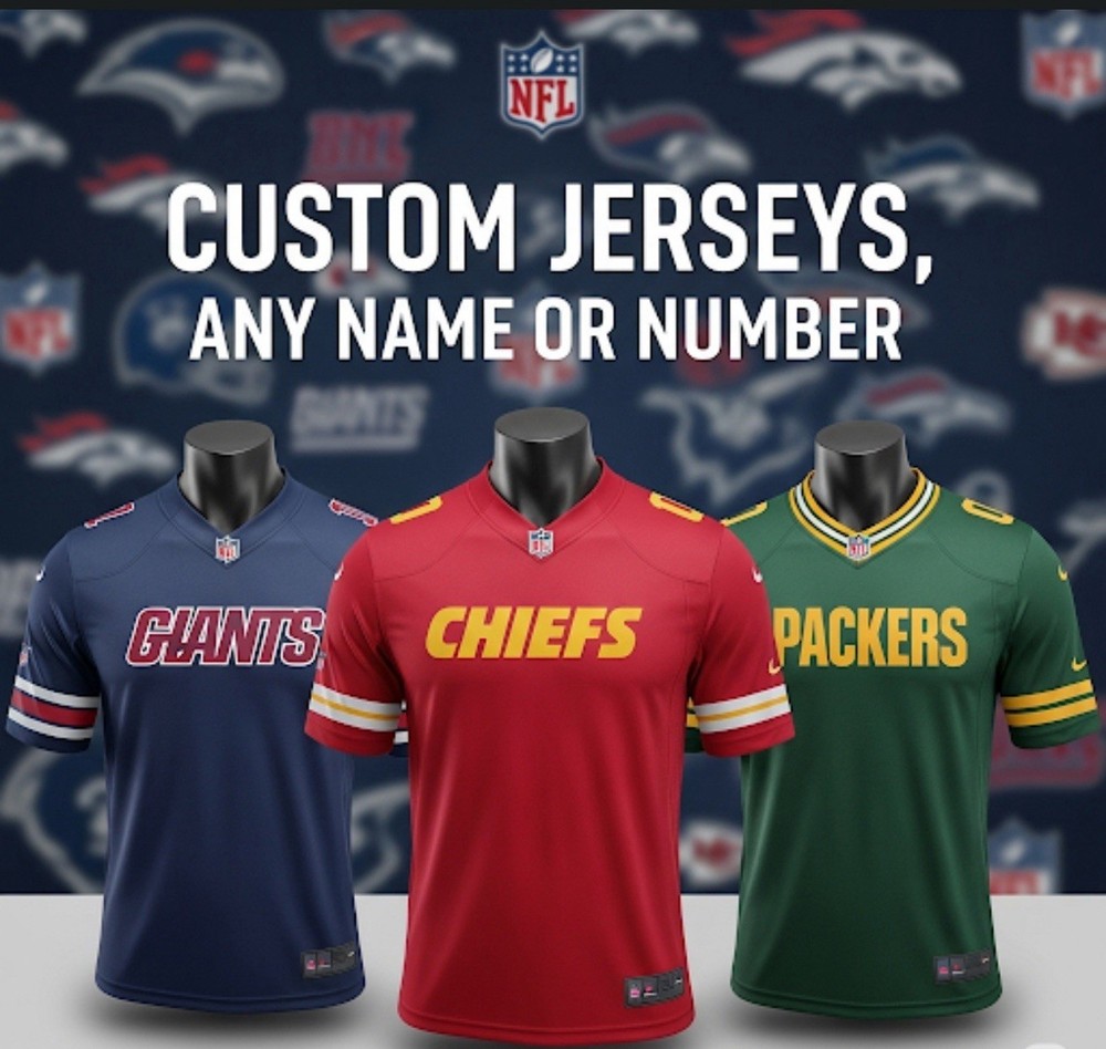 Custom Football Jersey. Any Team, Any Name, Any number , All Stitched