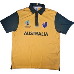 Australia Rugby World Cup 2019 Polo Shirt Mens Large Yellow Green Japan
