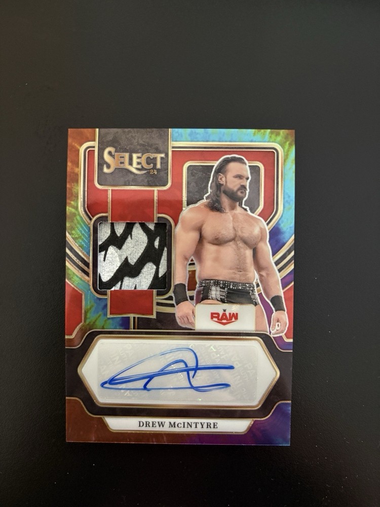 Drew McIntyre Relic Auto Tie Dye /25 WWE 2024 Select Panini AM-DMI