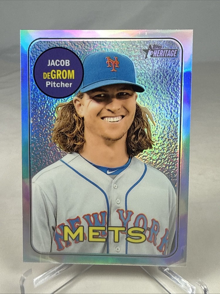 Topps 2018 Heritage Chrome Refractor Jacob deGrom #THC-72 Numbered 200/569 Mets