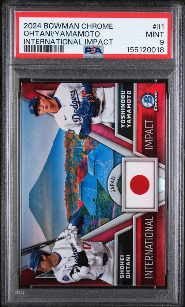 2024 BOWMAN CHROME INTERNATIONAL IMPACT SHOHEI OHTANI/YOSHINOBU YAMAMOTO PSA 9