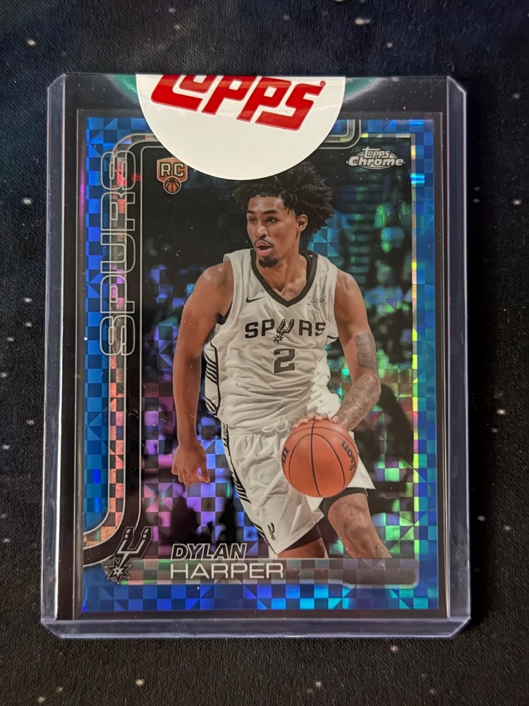 2025-2026 Topps Chrome Blue X-Fractor RC #252 San Antonio Spurs