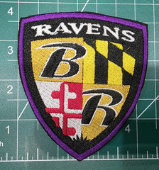 Baltimore Ravens Sleeve Patch 3.75&Prime; Iron /Sew On Embroidered Football Logo NFL