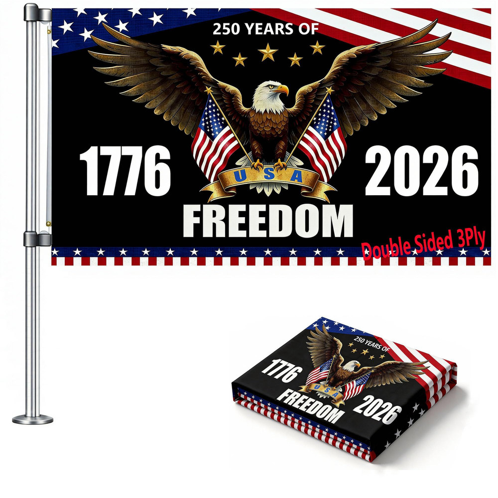 250th Anniversary American 3 x 5 feet (36 x 60 inches), Red, White, And Blue