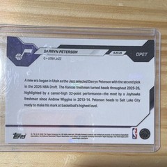 Topps Now Darryn Peterson Utah Jazz Basketball Rookie Card DPET 2026 NBA Draft