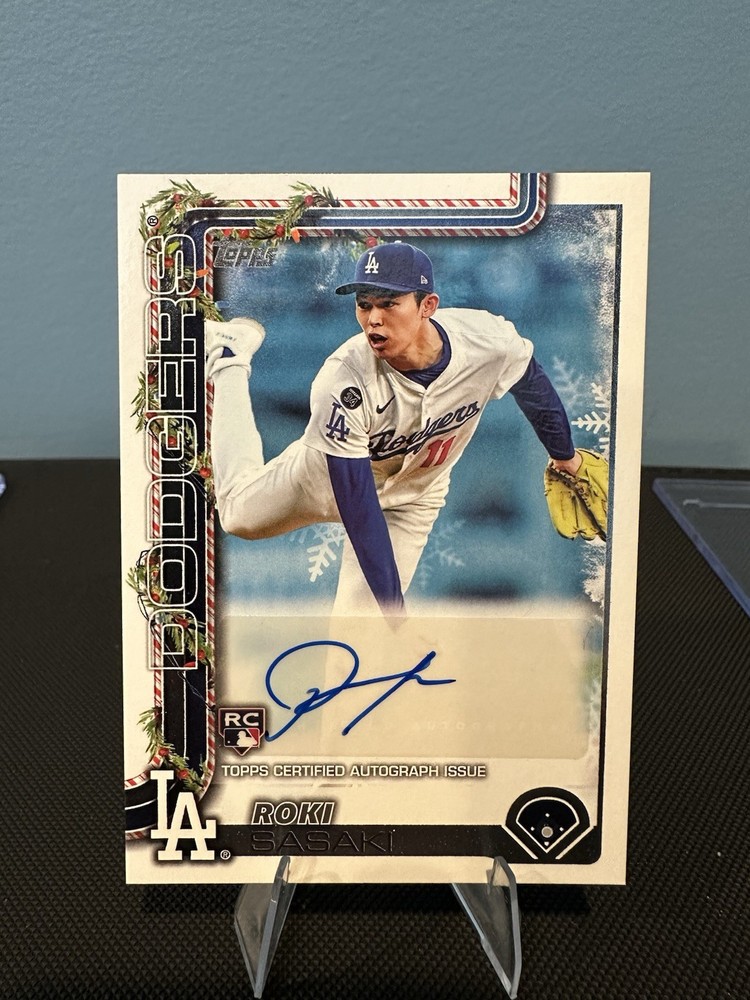 2025 Topps Holiday Riki Sasaki /200 Auto #PA-RS Dodgers