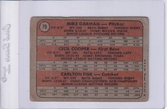 1972 Topps #79 Rookie Garman Cooper Carlton Fisk RC Boston Red Sox CHECK SCANS