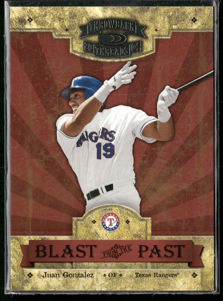 2004 Donruss Throwback Threads #BP-16 Juan Gonzalez Blast From the Past #/1500