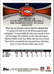 2012 Topps Chrome #22 Von Miller – FB