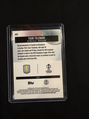 Topps Finest Youri Tielemans Aston Villa UEFA Europa League #441 /15