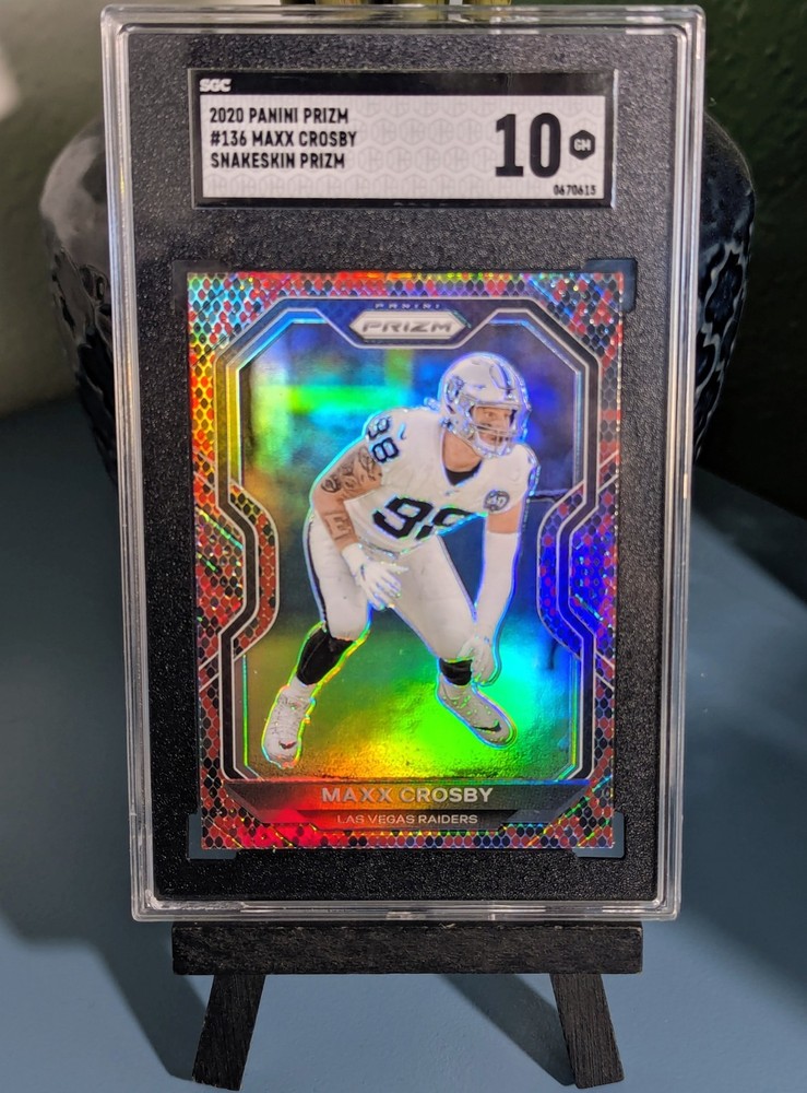 2020 Panini Prizm Maxx Crosby Red Black Snake Skin Las Vegas Raiders #136 SGC 10