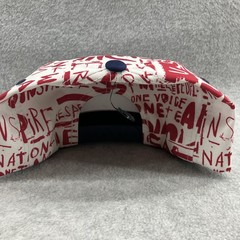 Men&rsquo;s U.S. Soccer White Red Navy All Over Print Cross Panel Snap Back Hat Cap