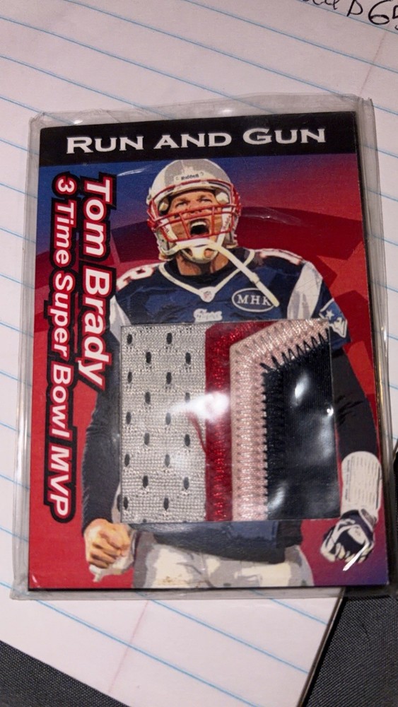 Run and Gun 2015 Tom Brady 3 Time Super Bowl MVP Jersey Card #NE0014 Patriots