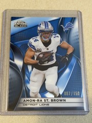 2025 Topps Chrome Black Base Blue #35 Amon-ra St. Brown #D 087/150