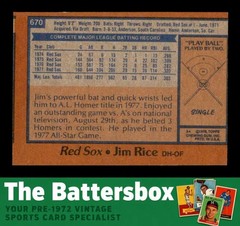 1978 Topps #670 Jim Rice NM/NM+ X3742665