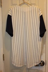 white / navy blue Minnesota Twins stitched button-down pinstriped jersey – XL