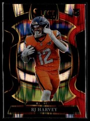 2025 Panini Select #10 RJ Harvey Black and Red Prizm Shock RC