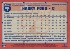 Harry Ford 2026 Topps Series 2 #91B2-2 RC Rookie 1991 Crackle Silver Foil
