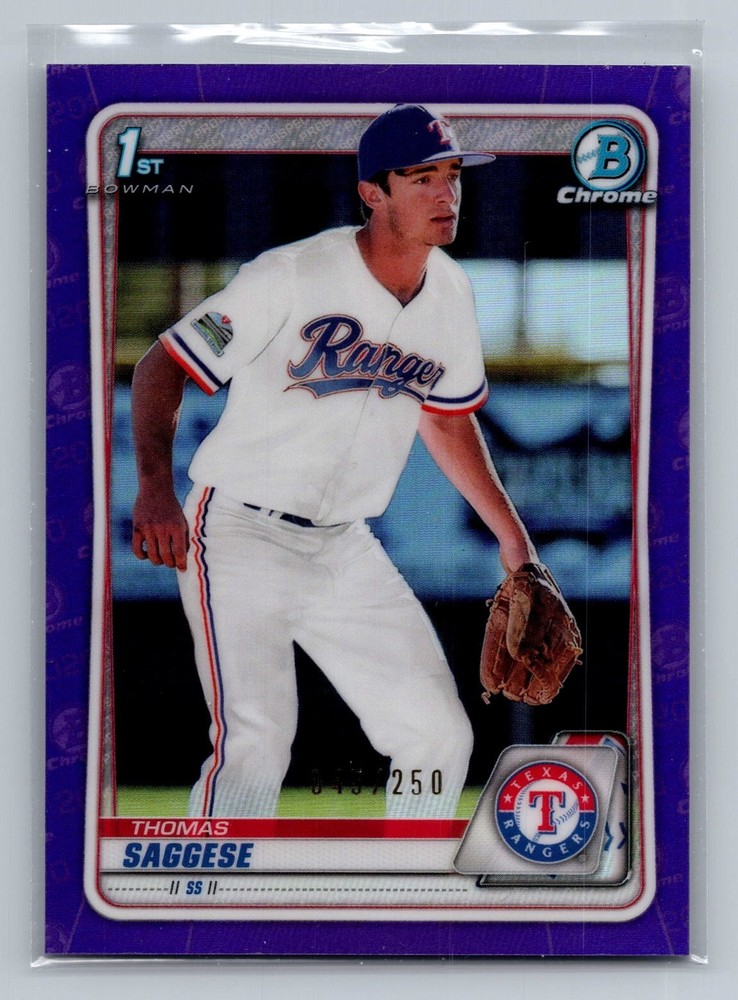 THOMAS SAGGESE 2020 TOPPS BOWMAN CHROME DRAFT PURPLE REFRACTOR BD-167 /250