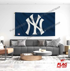 New York Yankees Large Logo Baseball MLB Flag Large 3×5 Banner FREE SHIPPING