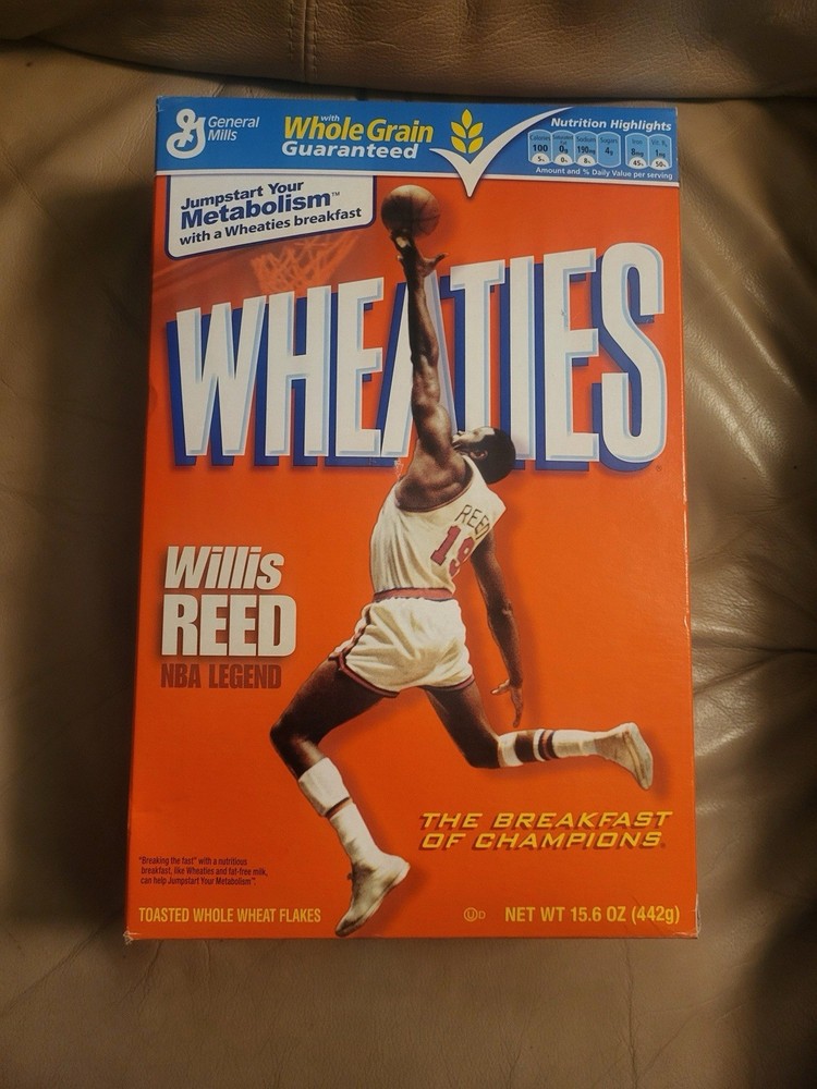Willis Reed Wheaties BoxNever Opened-Original OwnerSmall Crease Front Top Of Box