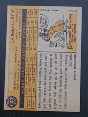 1960 Topps – Frank Howard #132 Rookie (RC) Los Angeles Dodgers