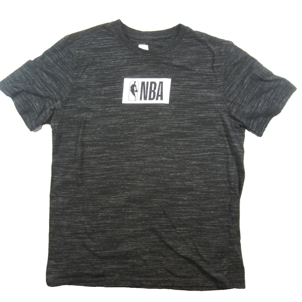 NBA Logo Short Sleeve T-Shirt. Thin, stretch material.Dark Gray Heather/Black. L