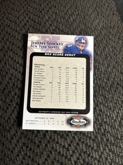 2002 Fleer Box Score Debuts #13 Jeremy Shockey/2002 – FB Sharp Corners Centered
