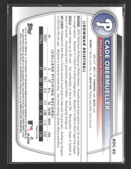 2025 Bowman Chrome Cade Obermueller #BDC-80 Blue Sapphire Refractor