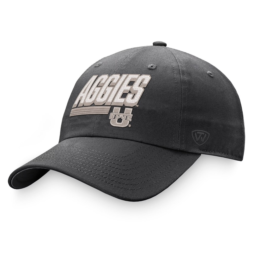 Men&rsquo;s Top of the World Charcoal Utah State Aggies Slice Adjustable Hat