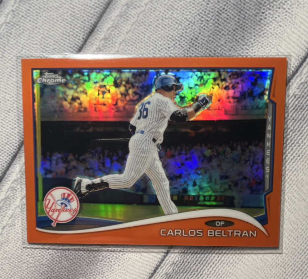 Topps Carlos Beltran 2014 Topps Chrome New York Yankees Orange Refractor #179