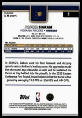 2025-26 Topps Chrome #1 Pascal Siakam Blue X-Fractor