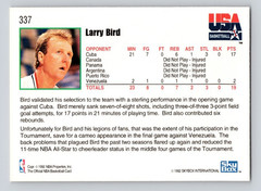 1992-93 NBA Hoops Basketball Card #337 – LARRY BIRD – Team USA Boston Celtics