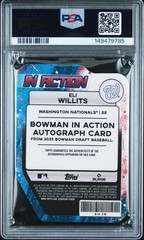 2025 Bowman Draft In Action Autographs #BIA-EW Eli Willits Refractor #/99 PSA 9