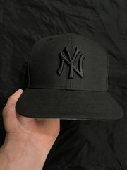 New Era 59FIFTY New York Yankees MLB Fitted Cap Hat Black/Gray Size 7 1/8