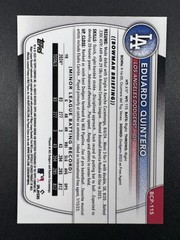 2025 Bowman Chrome 1st EDUARDO QUINTERO Orange Geometric Refractor /25 Dodgers