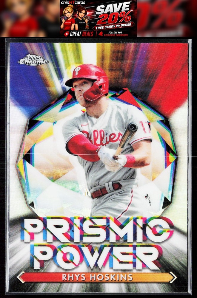 Rhys Hoskins 2021 Topps Chrome Prismic Power #PP-13 Philadelphia Phillies