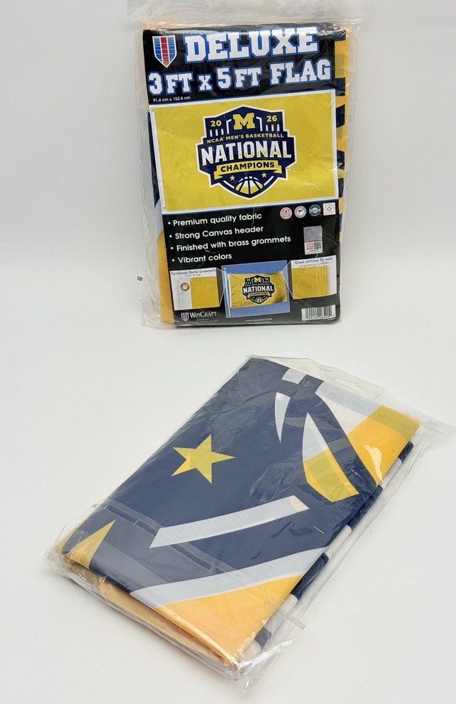 Lot Of 2, Wolverines 2026 Basketball National Champions 3 Ft x 5 Ft Flag