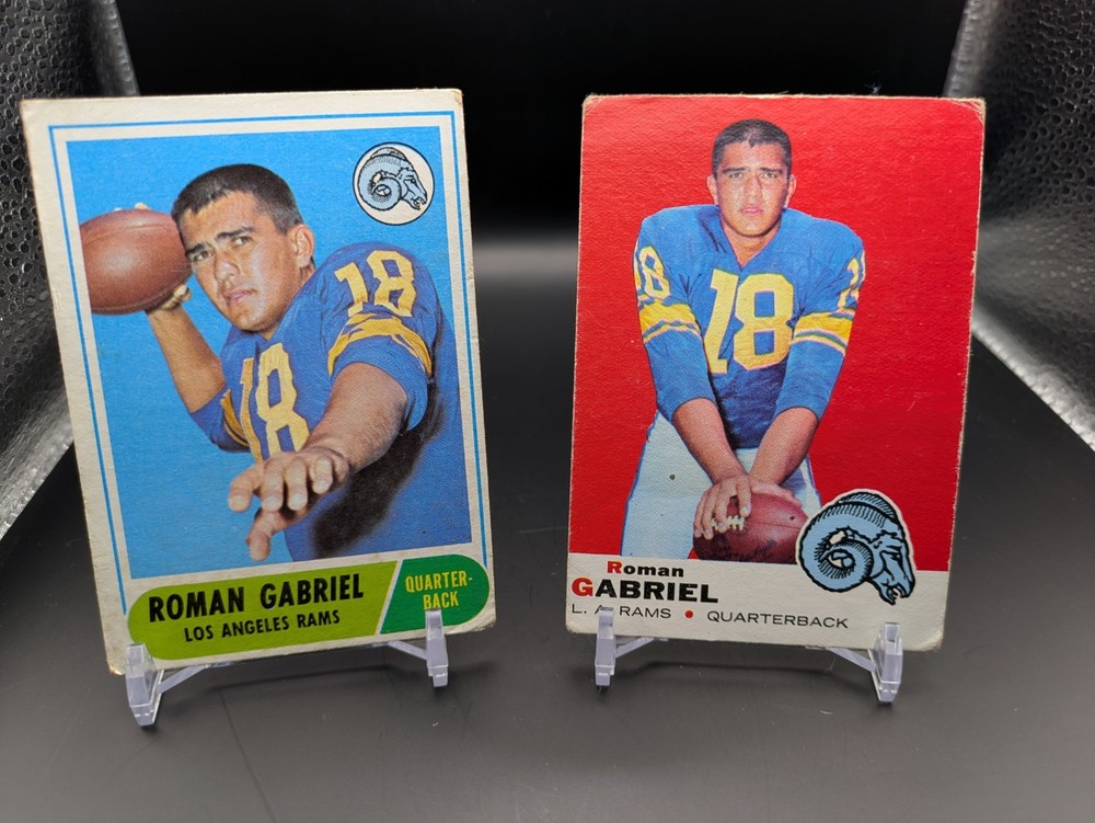 Pair Of (2) Roman Gabriel Cards – 1968 & 1969 Topps